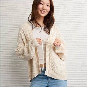 AE Open Front Cable Cardigan